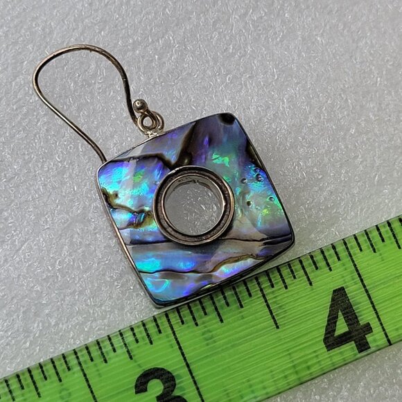Square Abalone Shell Earrings - Picture 13 of 16